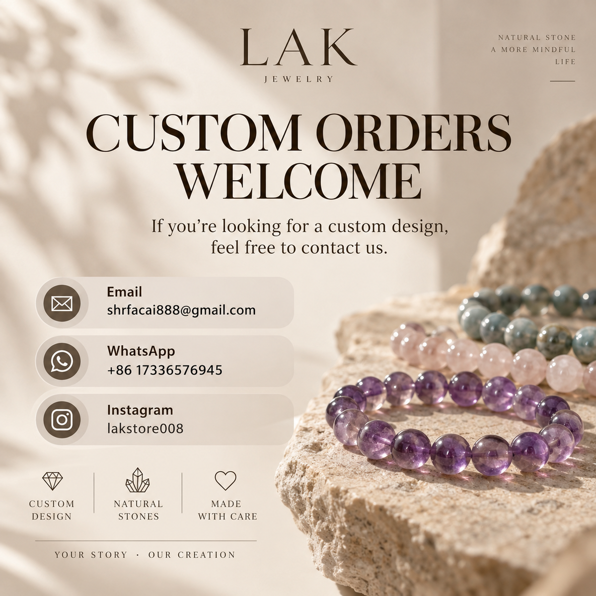 If You Need Custom Jewelry, Please Contact Us